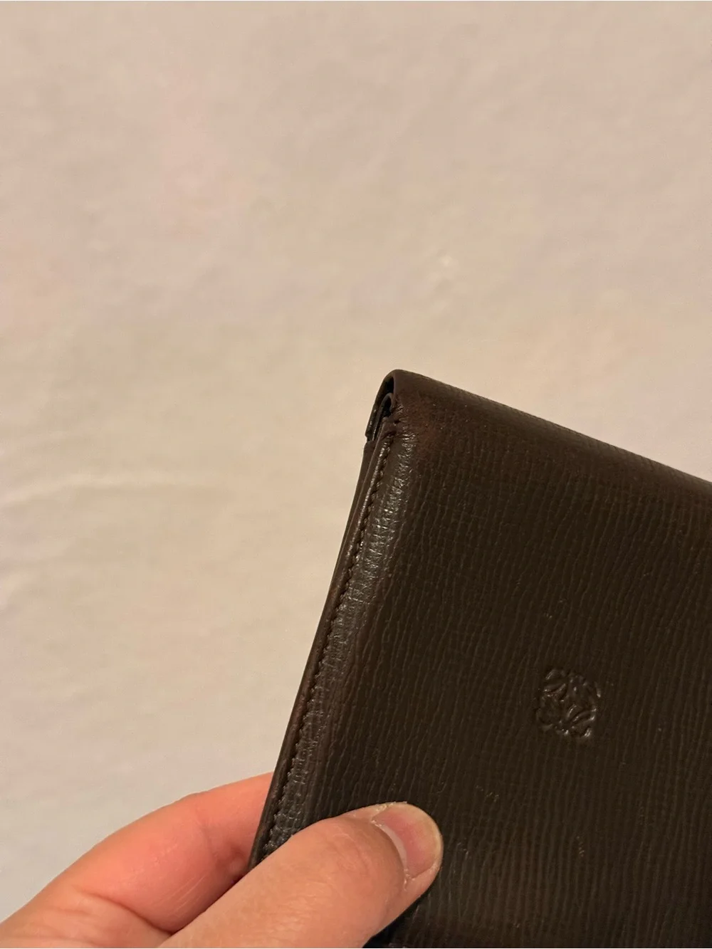 Vintage Loewe Brown Leather Anagram Bifold Wallet